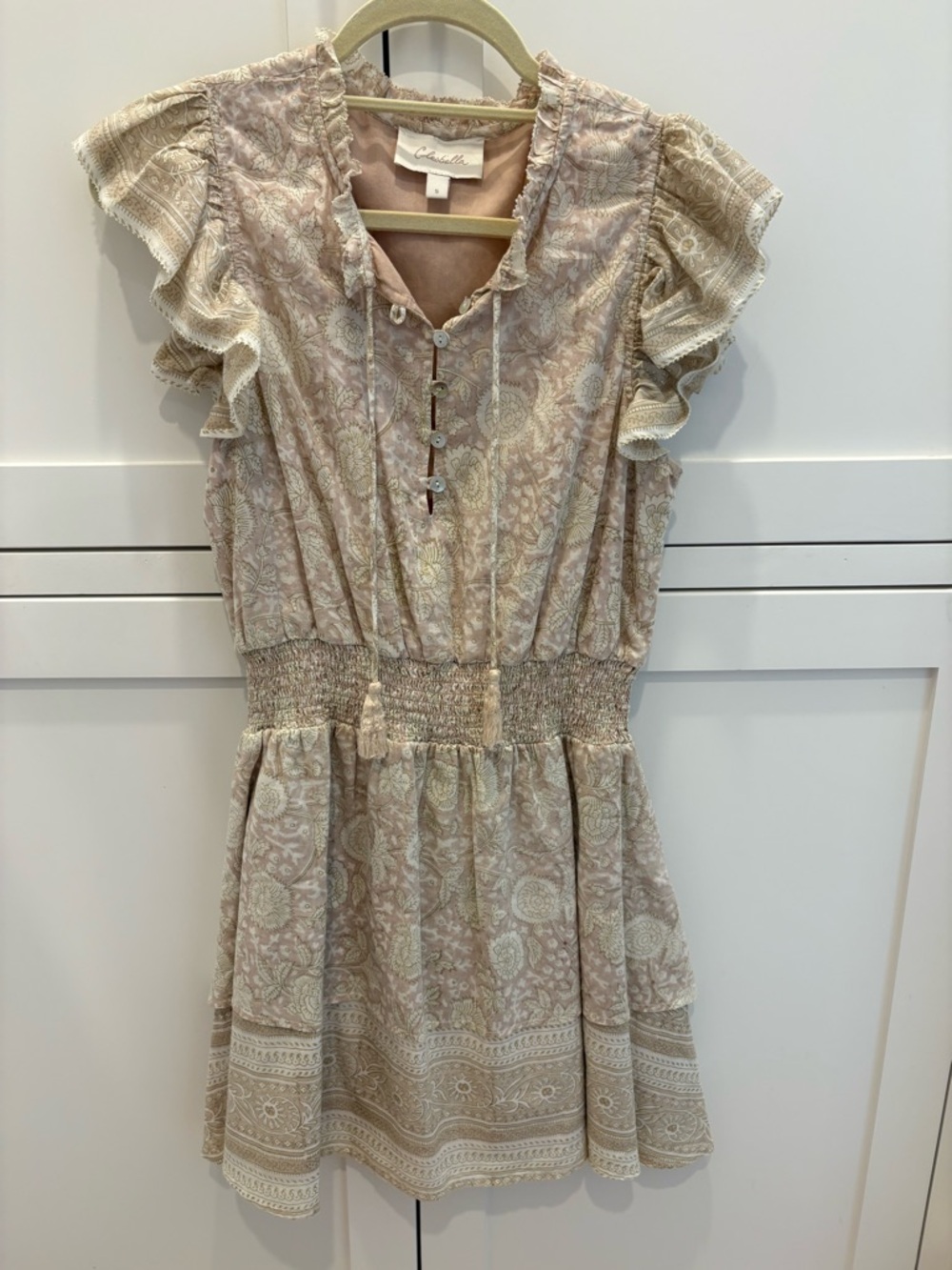 Cleobella Blush Paisley Ruffle-Trim Top